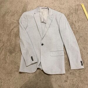 HM Slim Fit Blazer Mens Light Grey Textured Knit 2 Button Sport Coat Jacket